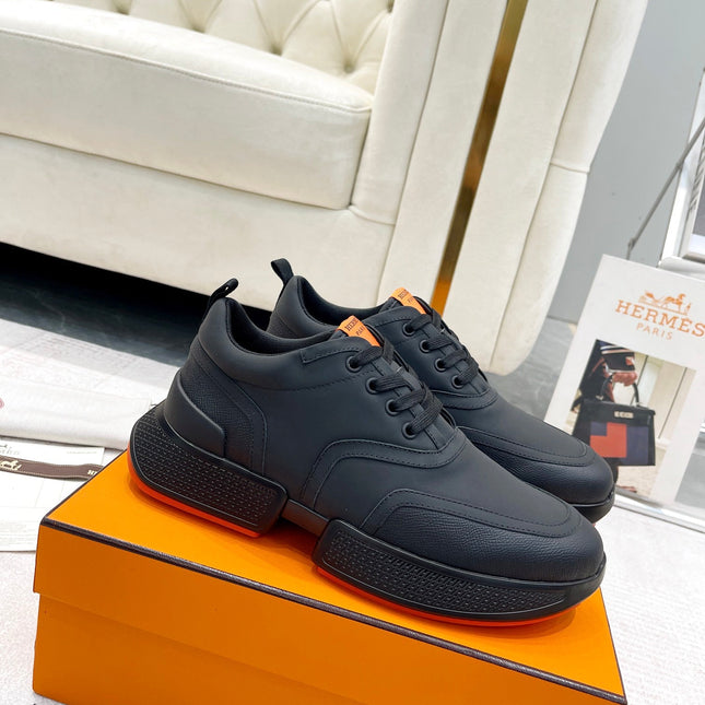 GIGA SNEAKER IN FULL BLACK STITCHED MESH AND CALFSKIN