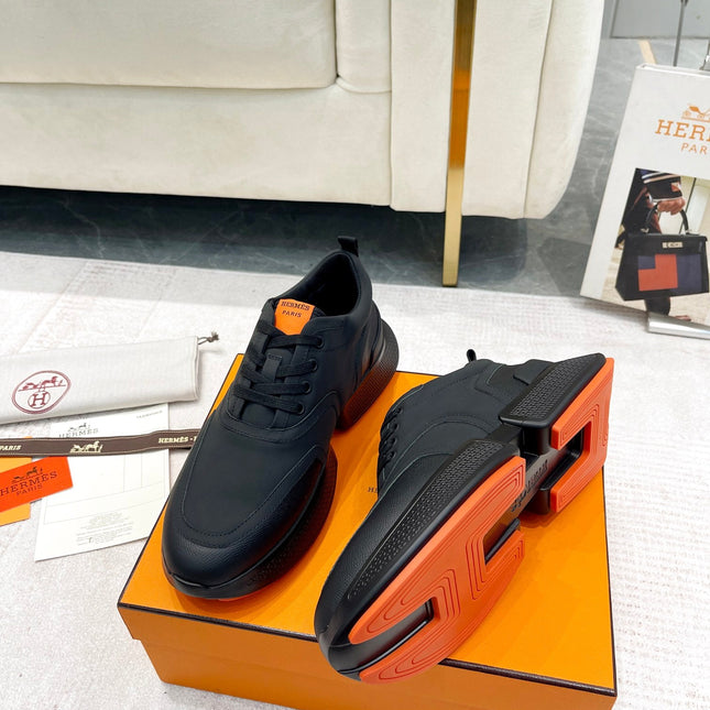 GIGA SNEAKER IN FULL BLACK STITCHED MESH AND CALFSKIN