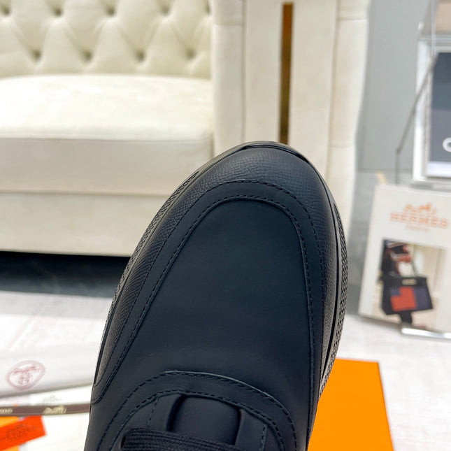 GIGA SNEAKER IN FULL BLACK STITCHED MESH AND CALFSKIN