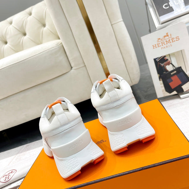 GIGA SNEAKER IN WHITE CREAM STITCHED MESH AND CALFSKIN