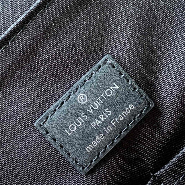 LV 25S SMALL DISTRICT CROSSBODY BAG 31 IN BLACK DAMIER GRAPHITE CANVAS AND CALFSKIN