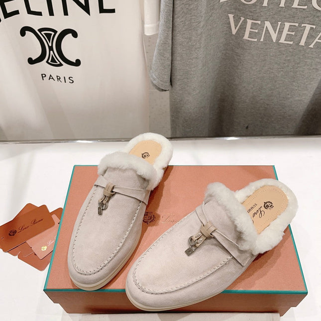 LP CHARMS WALK BABOUCHE LOAFERS CREAMY WHITE FLEECE