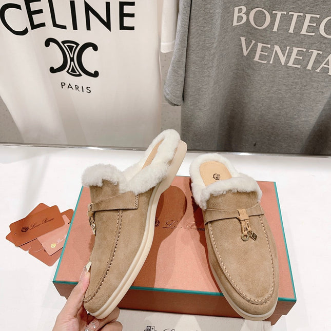 LP CHARMS WALK BABOUCHE LOAFERS CAMEL FLEECE