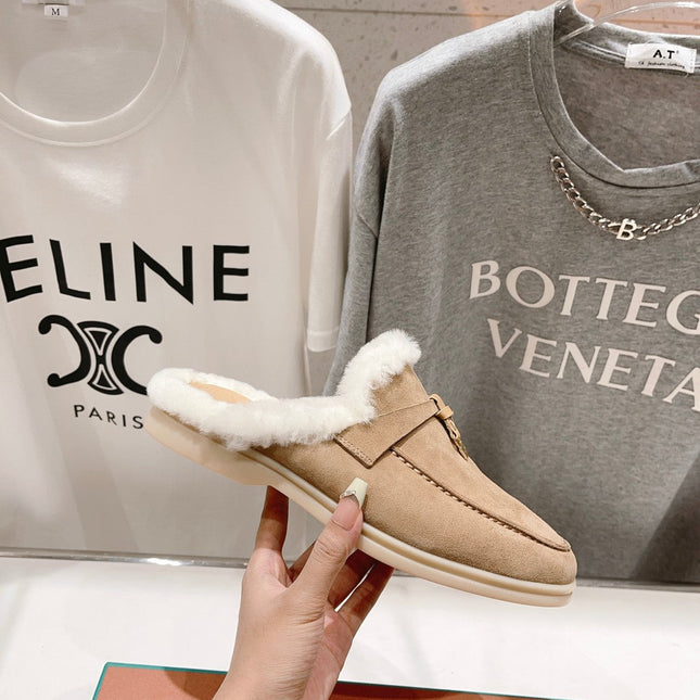 LP CHARMS WALK BABOUCHE LOAFERS CAMEL FLEECE