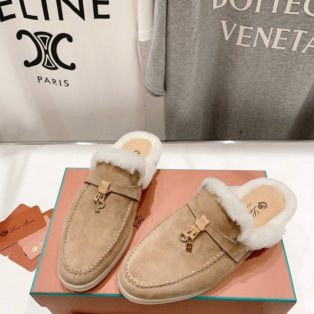 LP CHARMS WALK BABOUCHE LOAFERS CAMEL FLEECE