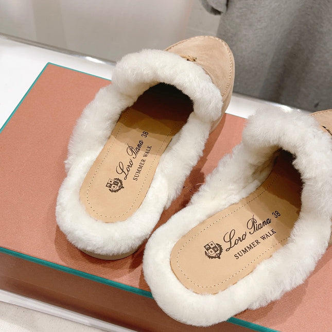 LP CHARMS WALK BABOUCHE LOAFERS CAMEL FLEECE