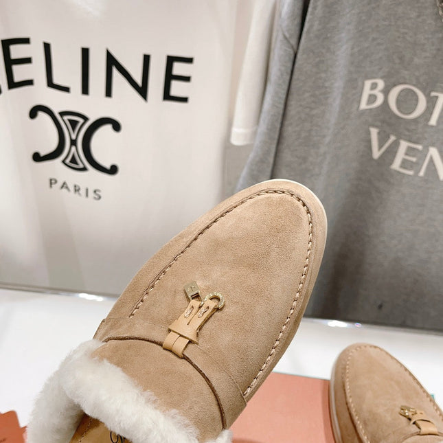 LP CHARMS WALK BABOUCHE LOAFERS CAMEL FLEECE