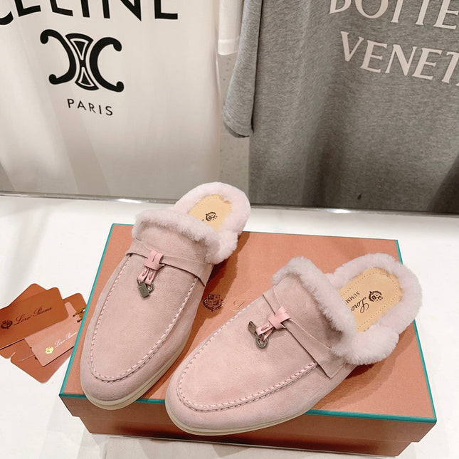 LP CHARMS WALK BABOUCHE LOAFERS LIGHT PINK FLEECE