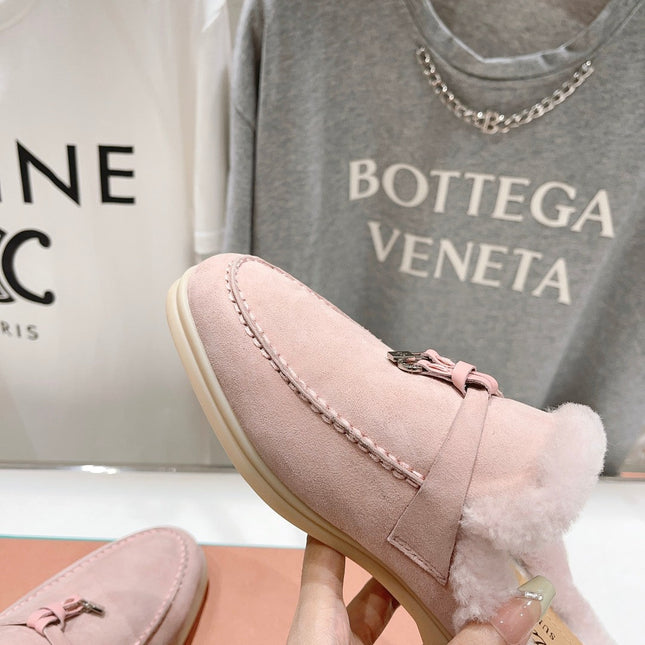 LP CHARMS WALK BABOUCHE LOAFERS LIGHT PINK FLEECE