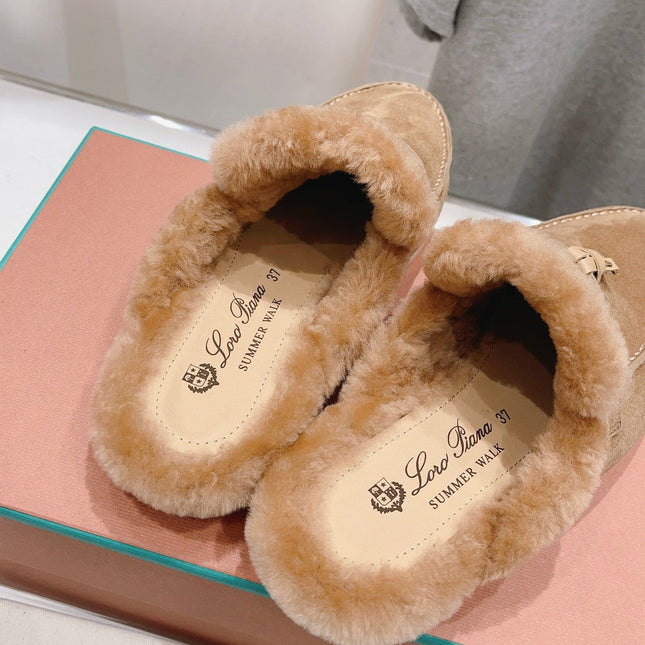 LP CHARMS WALK BABOUCHE LOAFERS TAWNY FLEECE