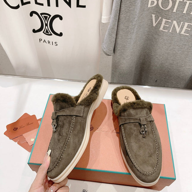 LP CHARMS WALK BABOUCHE LOAFERS ASH BROWN FLEECE