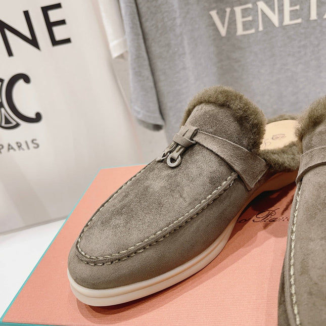 LP CHARMS WALK BABOUCHE LOAFERS ASH BROWN FLEECE