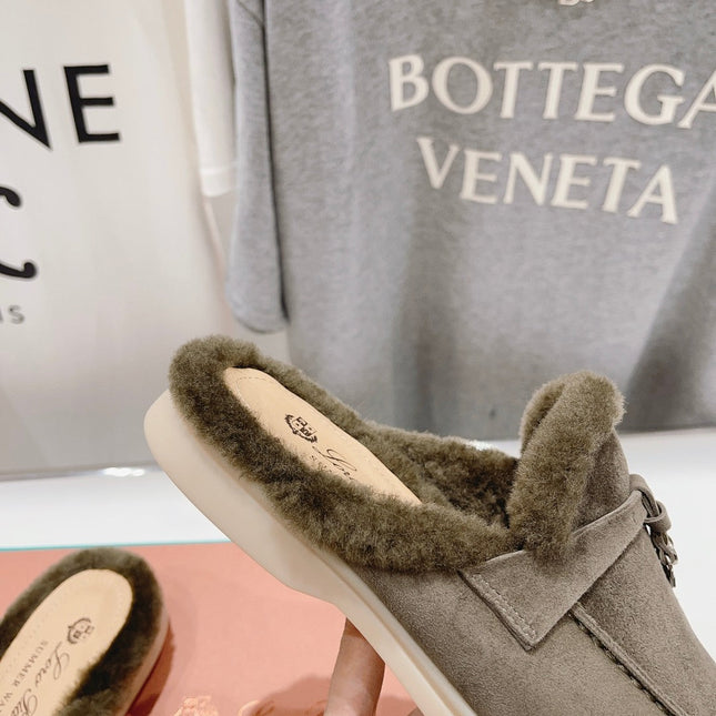 LP CHARMS WALK BABOUCHE LOAFERS ASH BROWN FLEECE