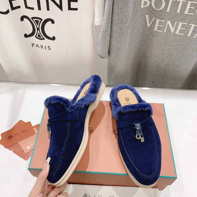 LP CHARMS WALK BABOUCHE LOAFERS NAVY FLEECE