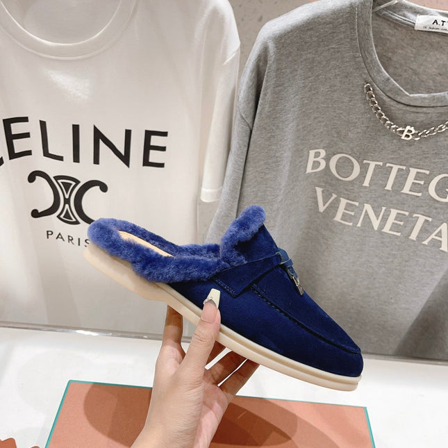 LP CHARMS WALK BABOUCHE LOAFERS NAVY FLEECE