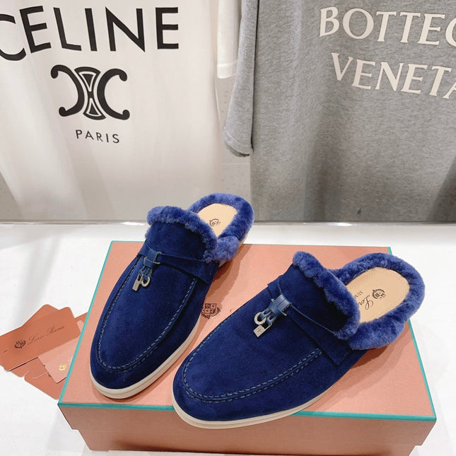 LP CHARMS WALK BABOUCHE LOAFERS NAVY FLEECE