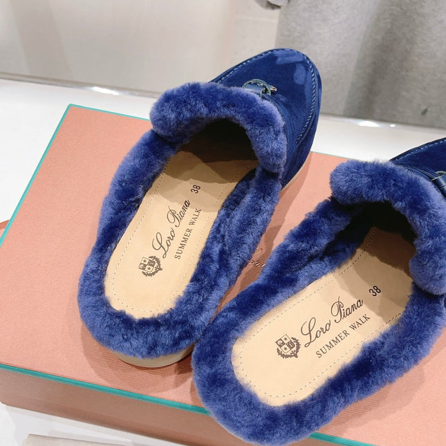 LP CHARMS WALK BABOUCHE LOAFERS NAVY FLEECE