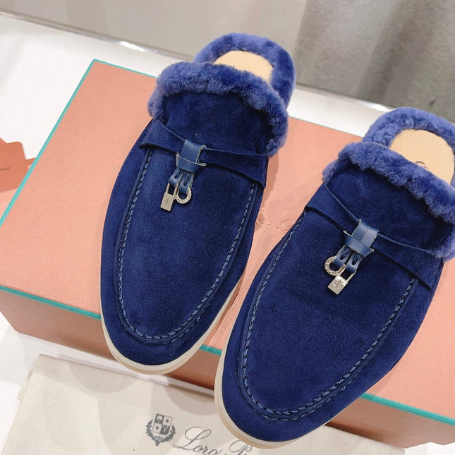 LP CHARMS WALK BABOUCHE LOAFERS NAVY FLEECE