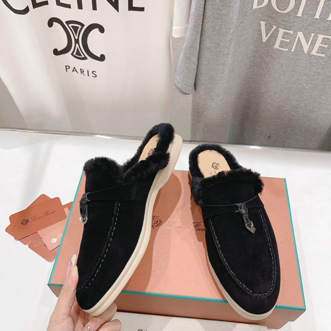 LP CHARMS WALK BABOUCHE LOAFERS BLACK FLEECE