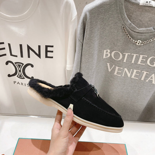 LP CHARMS WALK BABOUCHE LOAFERS BLACK FLEECE