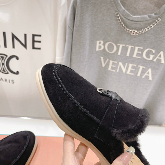 LP CHARMS WALK BABOUCHE LOAFERS BLACK FLEECE