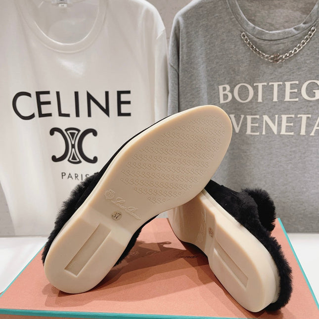 LP CHARMS WALK BABOUCHE LOAFERS BLACK FLEECE