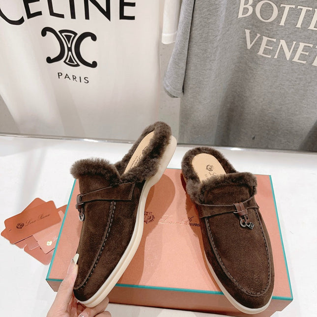 LP CHARMS WALK BABOUCHE LOAFERS BROWN FLEECE