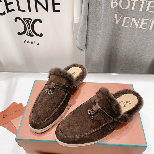 LP CHARMS WALK BABOUCHE LOAFERS BROWN FLEECE