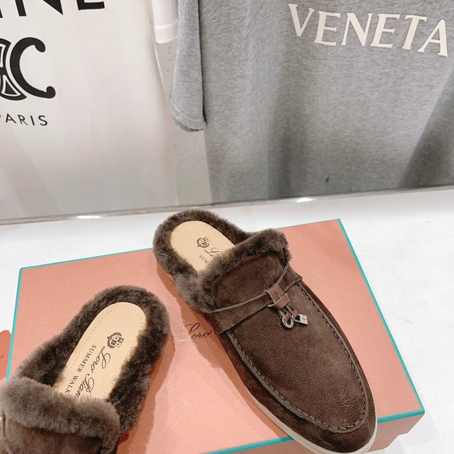 LP CHARMS WALK BABOUCHE LOAFERS BROWN FLEECE