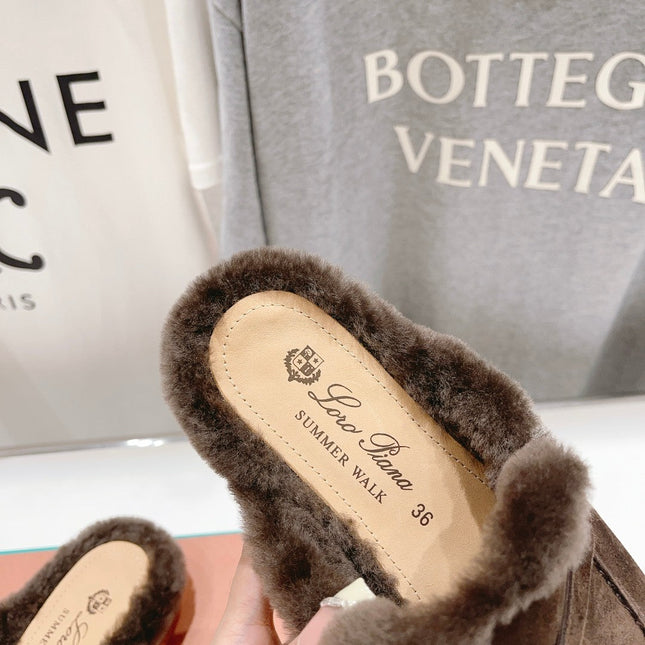 LP CHARMS WALK BABOUCHE LOAFERS BROWN FLEECE