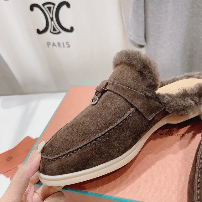 LP CHARMS WALK BABOUCHE LOAFERS BROWN FLEECE