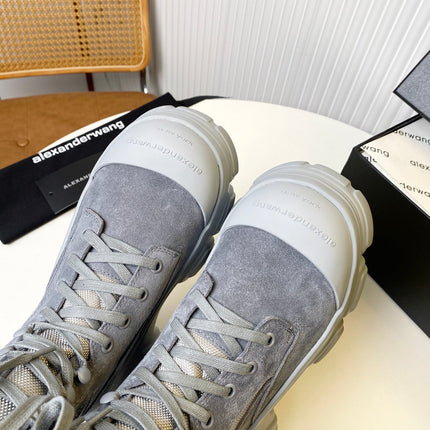 STORM COMBINATION 8 CM BOOTS IN COOL GRAY SUEDE AND SHEEPSKIN
