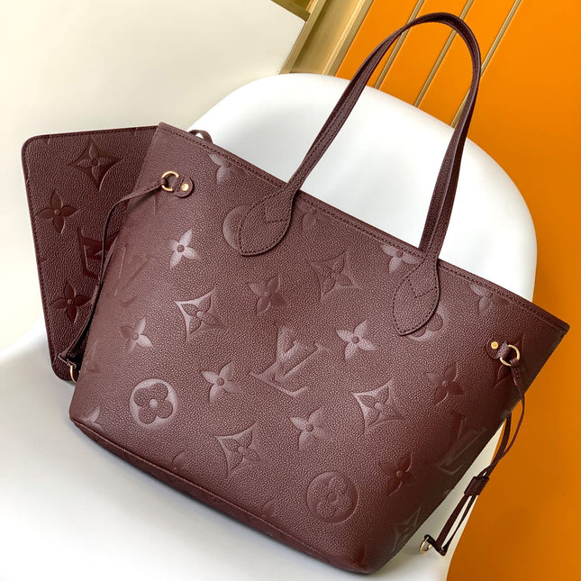 NEVERFULL MM 32 WINE MONOGRAM EMPREINTE LEATHER