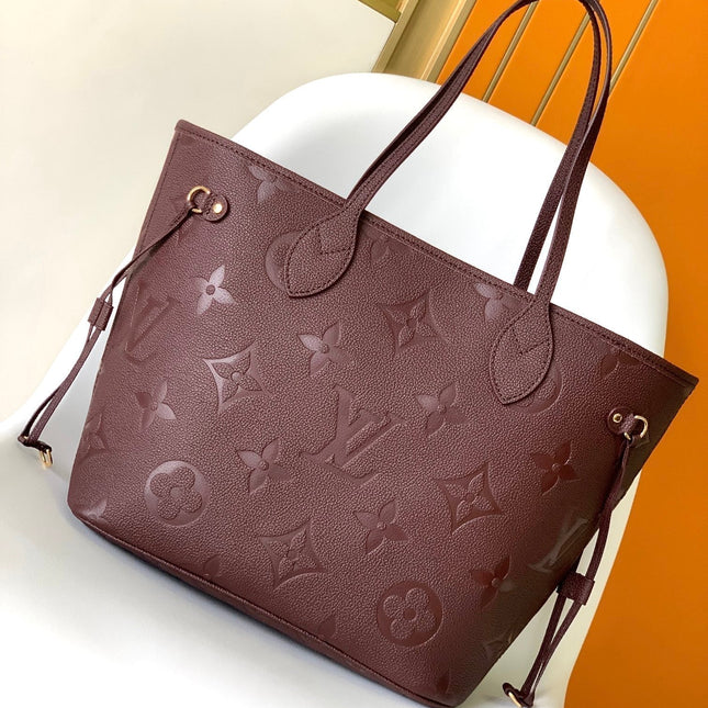 NEVERFULL MM 32 WINE MONOGRAM EMPREINTE LEATHER