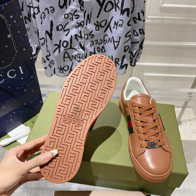 GG ACE GG SUPREME TRAINER TAWNY CALFSKIN