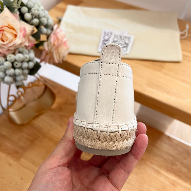 Loew Anagram Espadrille Ivory Black Leather