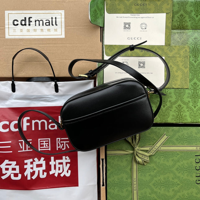 HORSEBIT 1955 SMALL CAMERA BAG 20 IN BLACK CALFSKIN