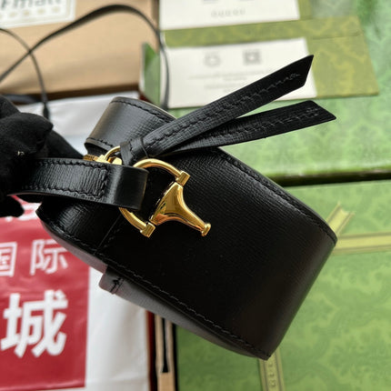 HORSEBIT 1955 SMALL CAMERA BAG 20 IN BLACK CALFSKIN