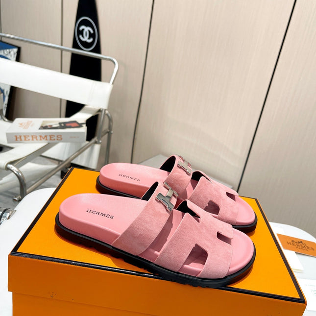 HM CHYPRE SANDAL LIGHT PINK WITH H-BUCKLE SUEDE