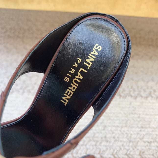 GAP CRYSTAL-BUCKLE SLIDE SANDALS IN SHIRAZ RED SILK