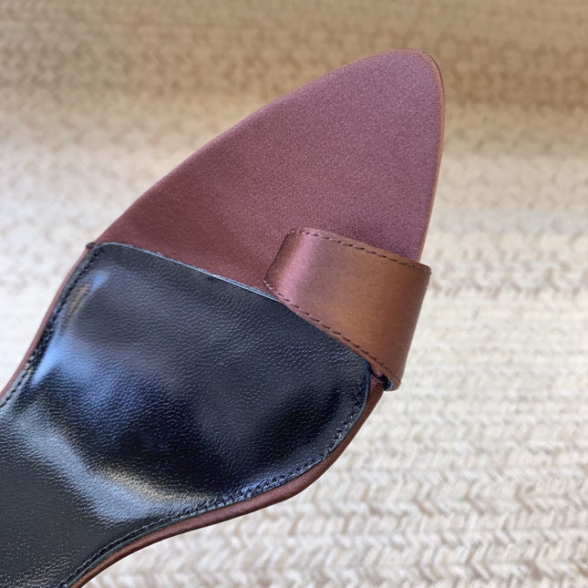 GAP CRYSTAL-BUCKLE SLIDE SANDALS IN SHIRAZ RED SILK