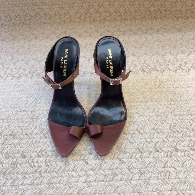 GAP CRYSTAL-BUCKLE SLIDE SANDALS IN SHIRAZ RED SILK