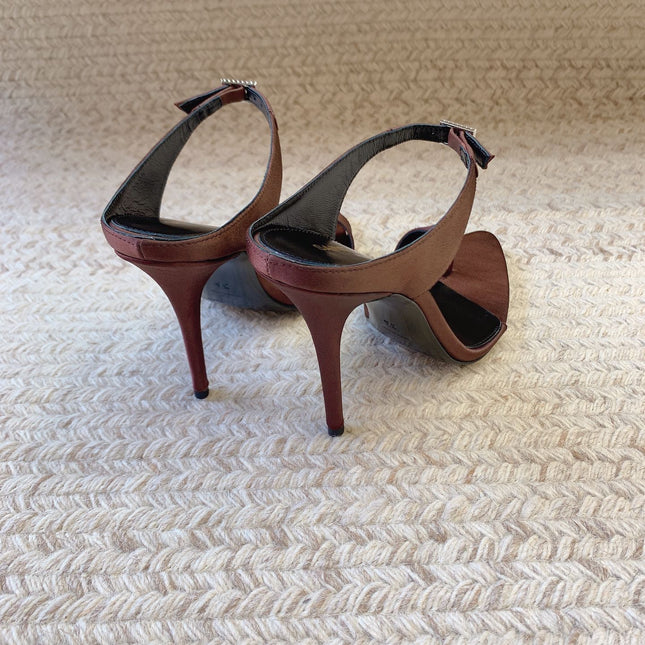 GAP CRYSTAL-BUCKLE SLIDE SANDALS IN SHIRAZ RED SILK