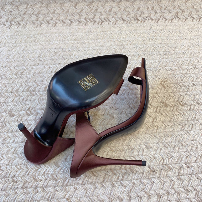 GAP CRYSTAL-BUCKLE SLIDE SANDALS IN SHIRAZ RED SILK