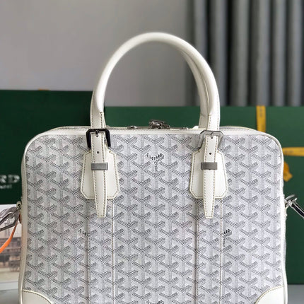 AMBASSADE DOCUMENT CASE 35 IN WHITE GOYARDINE CANVAS