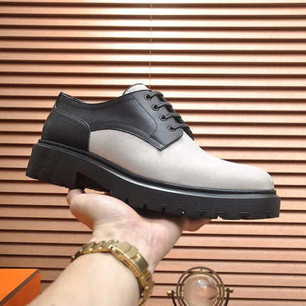HM DANIEL TRAMPING SHOE BLACK AND CREAM BREATHABLE FABRIC