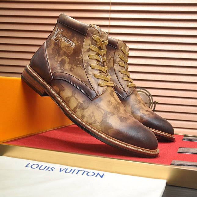 LV SHORT BOOT IN OMBRE BROWN CALFSKIN