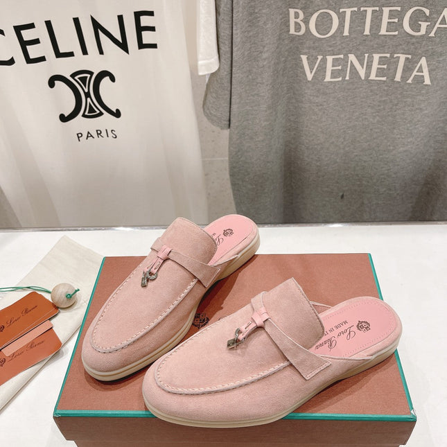 LP CHARMS WALK BABOUCHE LOAFERS PASTEL PINK SUEDE
