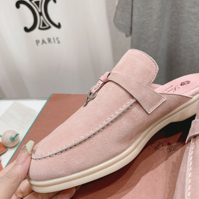 LP CHARMS WALK BABOUCHE LOAFERS PASTEL PINK SUEDE