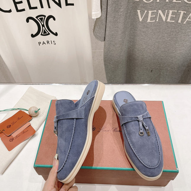 LP CHARMS WALK BABOUCHE LOAFERS CERULEAN SUEDE